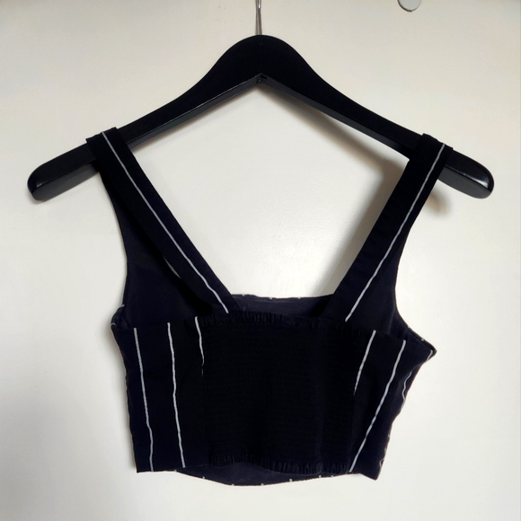 DIVIDED Pinstripe Crop Tank (Black & White, Size 2) - Picture 2 of 3